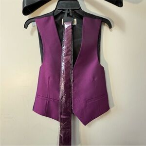 Michael Kors Purple Vest Structured Sleeveless and Tie